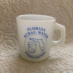 Vintage Galaxy White Milk Glass Mug Florida Rural Water Association